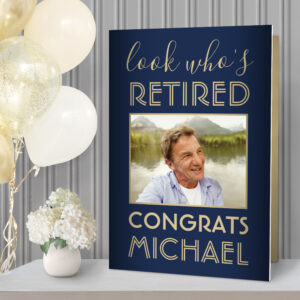 Giant-Retirement-Card-Look-Whos-Retired-Photo-Congratulations-Navy-Blue-Gold